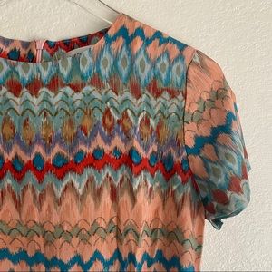 AMOUR VERT multicolor silk ruffle hem dress